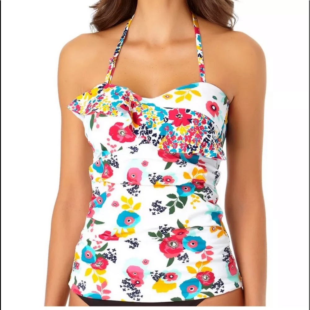Liz Claiborne Floral Tankini Swimsuit Top